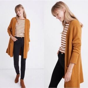 Madewell Women's Mustard Open-Front Cardigan